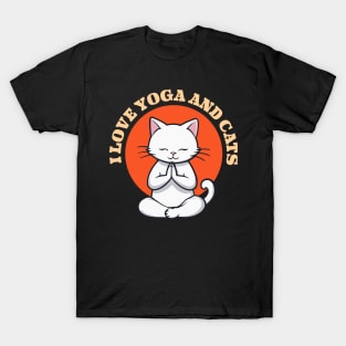 Cat Doing Yoga, Fitness with Cats, Yoga, and Cat Lover Gift T-Shirt